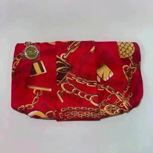 Estee Lauder Handbags - NWOT! Estee Lauder Red & Gold Makeup Bag